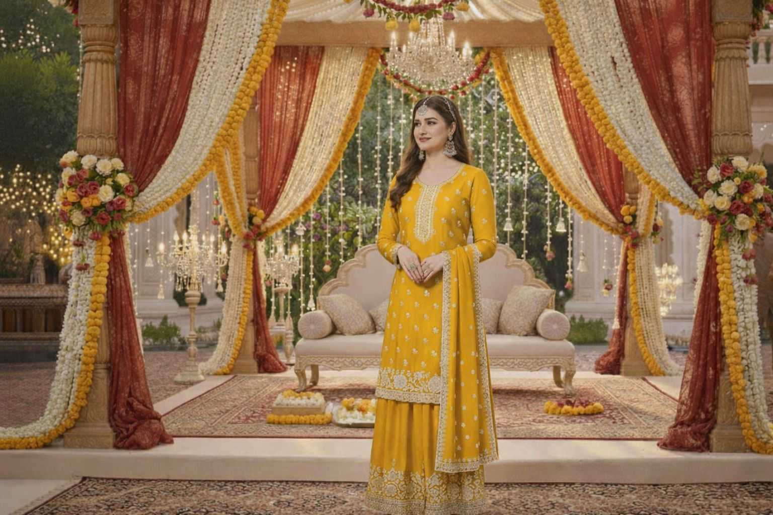 YNF Wholesale Chinon Palazzo Suit RIN236 72691 | Surat Manufacturer