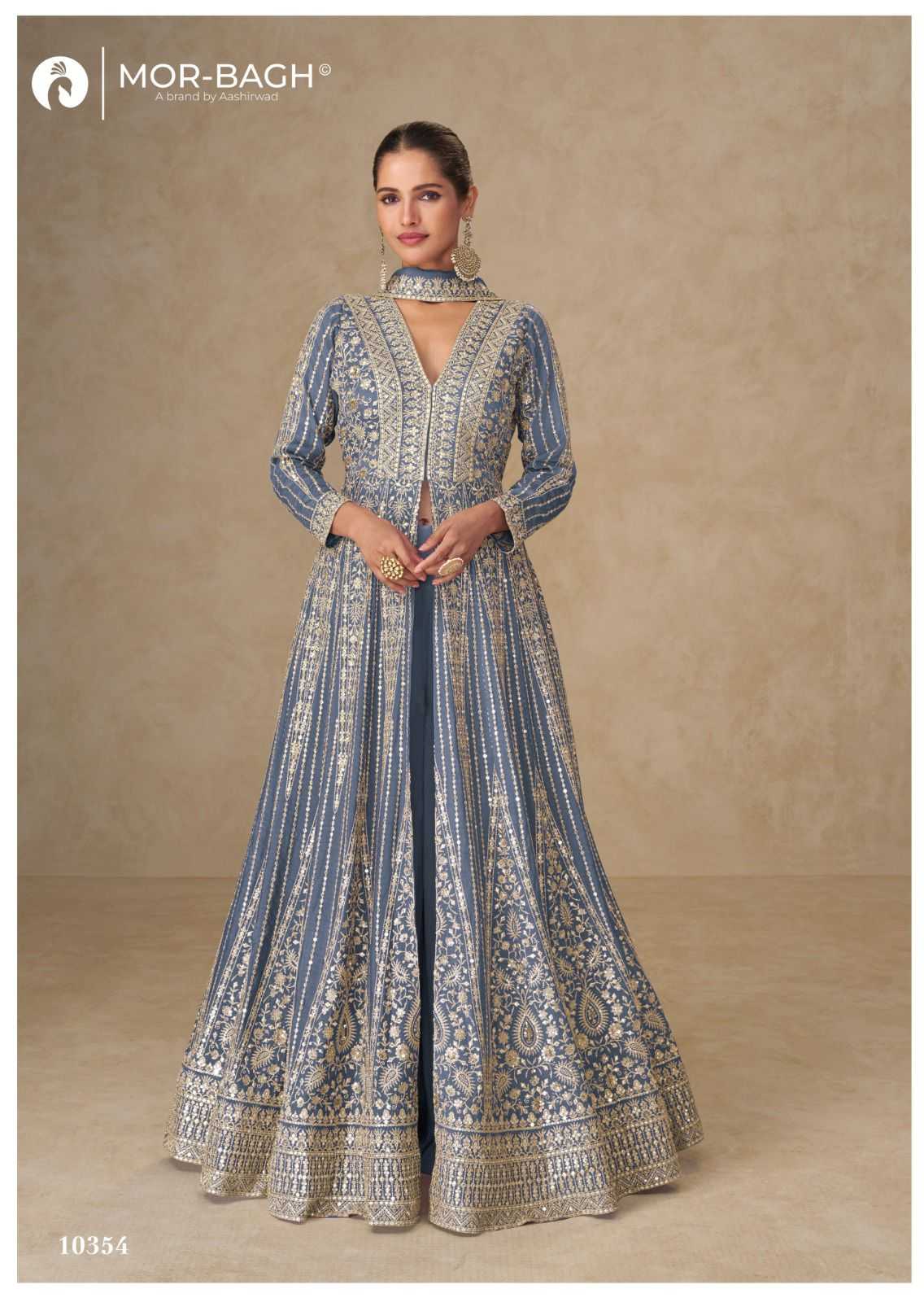 YNF Wholesale Chinon Silk Bollywood Style Gowns KESH587 AASHIRWAD JANKI | Surat Manufacturer