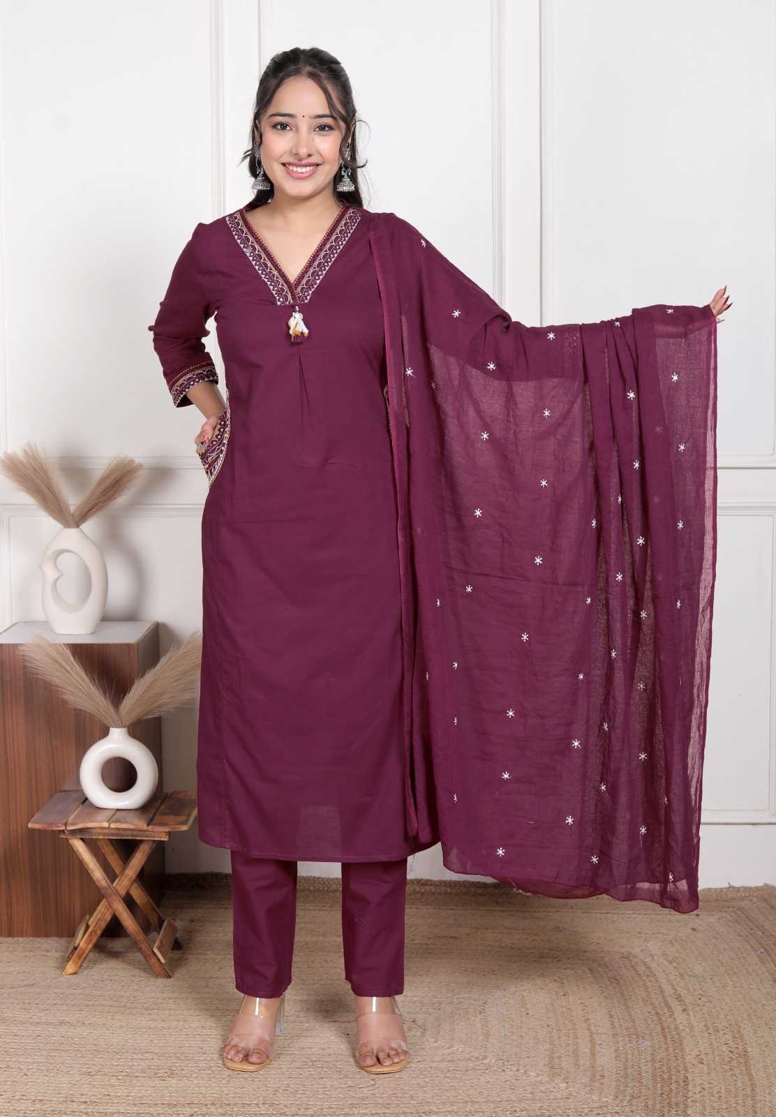 YNF Wholesale Cotton Embroidery Suits KESH623 113 | Surat Manufacturer