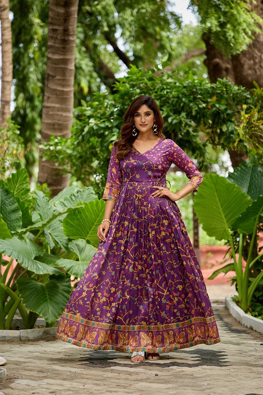 YNF Wholesale Crepe Silk Fancy Gowns KESH249 angarkha gown | Surat Manufacturer
