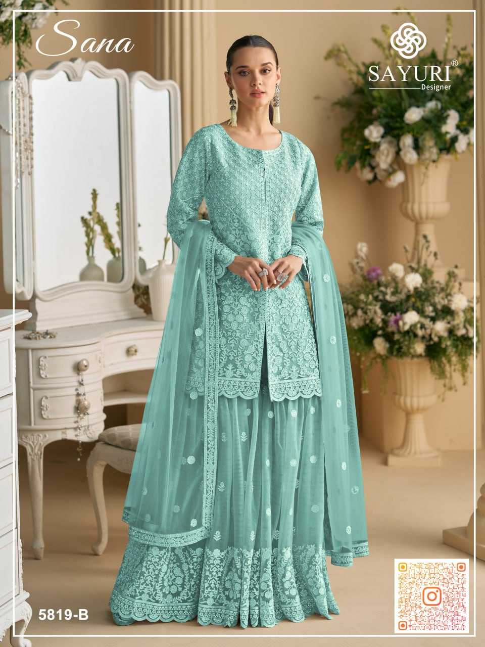 YNF Wholesale Crepe Silk Embroidery Suits KESH704 SAYURI SANA 5819 | Surat Manufacturer
