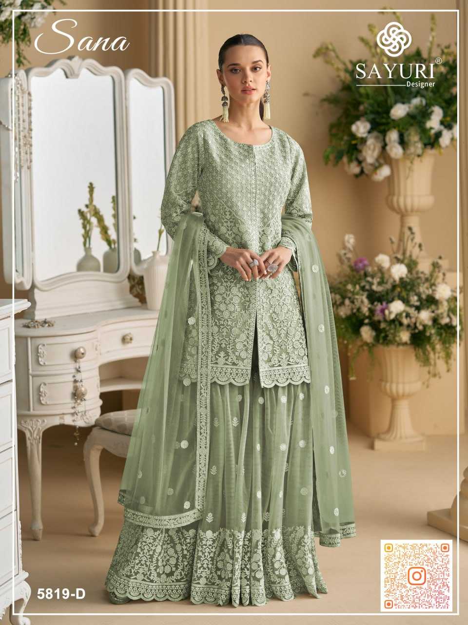 YNF Wholesale Crepe Silk Embroidery Suits KESH704 SAYURI SANA 5819 | Surat Manufacturer