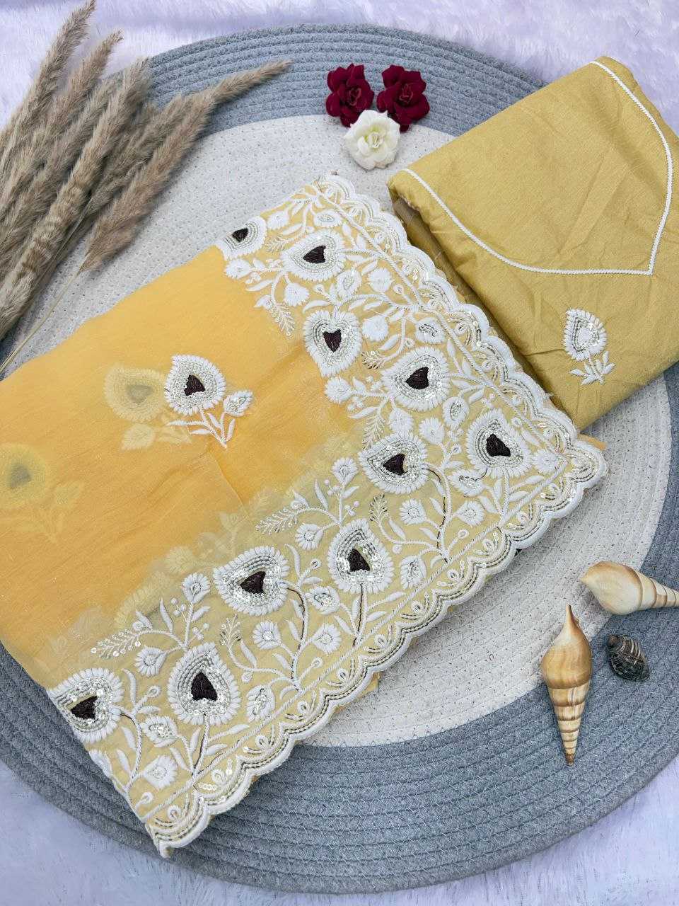 YNF Wholesale Crunchi Chiffon Sarees RIN230 655 | Surat Manufacturer