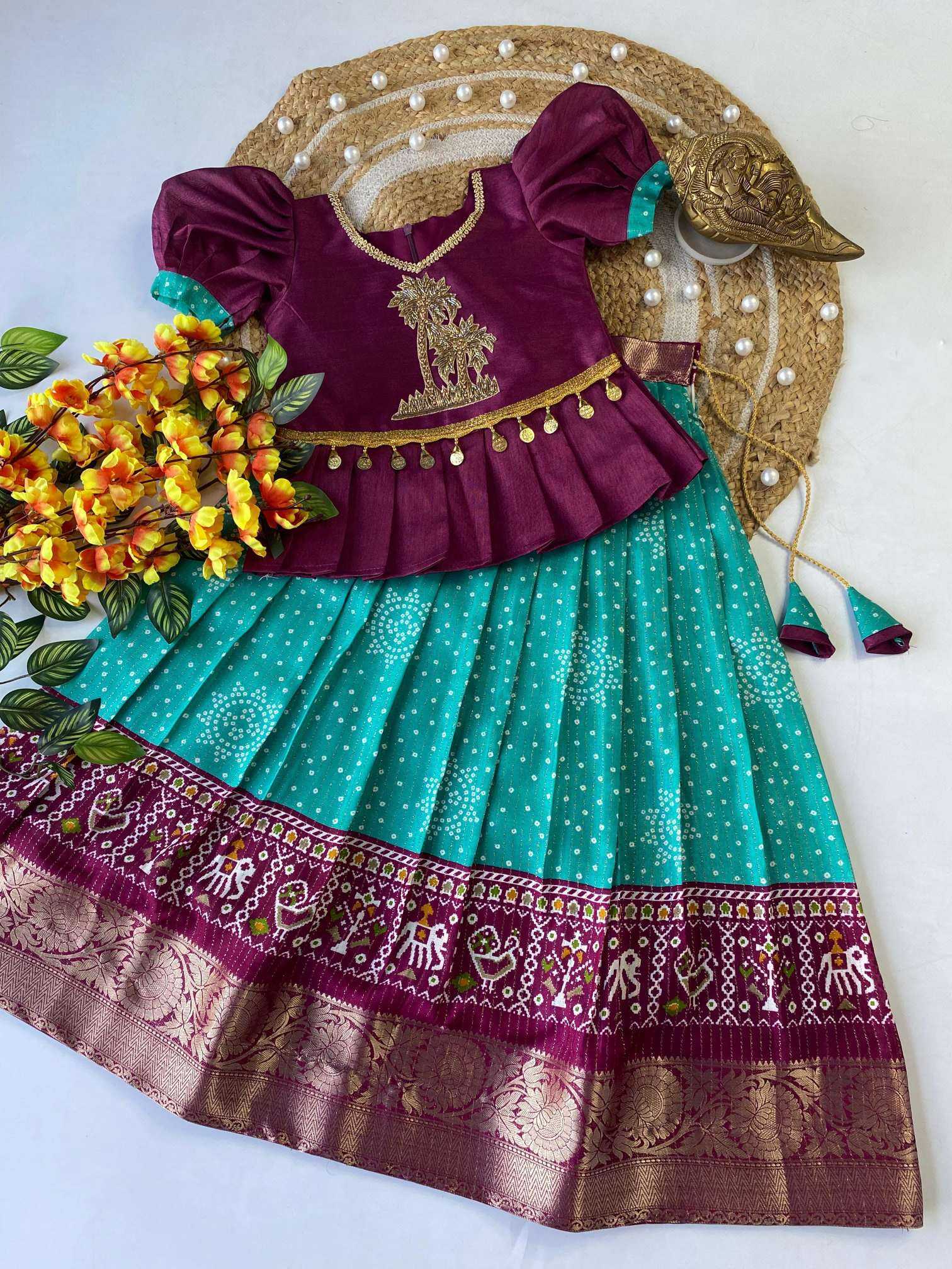YNF Wholesale Dola Silk Kids Ethnic Wear RIN235 tree work | Surat Manufacturer