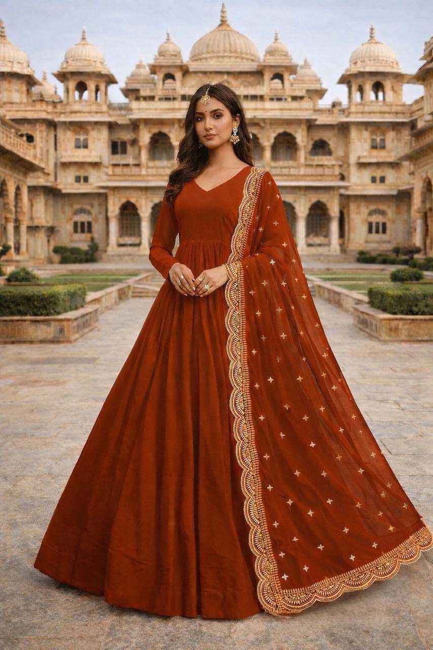YNF Wholesale Faux Georgette Embroidery Gowns KESH175 Dhanvi | Surat Manufacturer