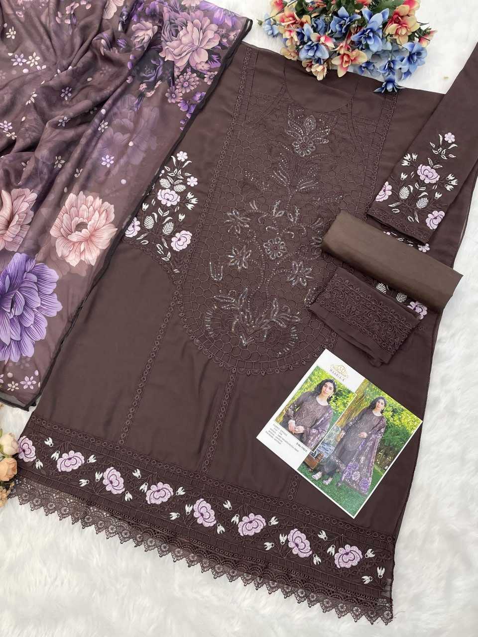 YNF Wholesale Faux Georgette Embroidered Kurtis KESH704 MAARIA 1183 | Surat Manufacturer