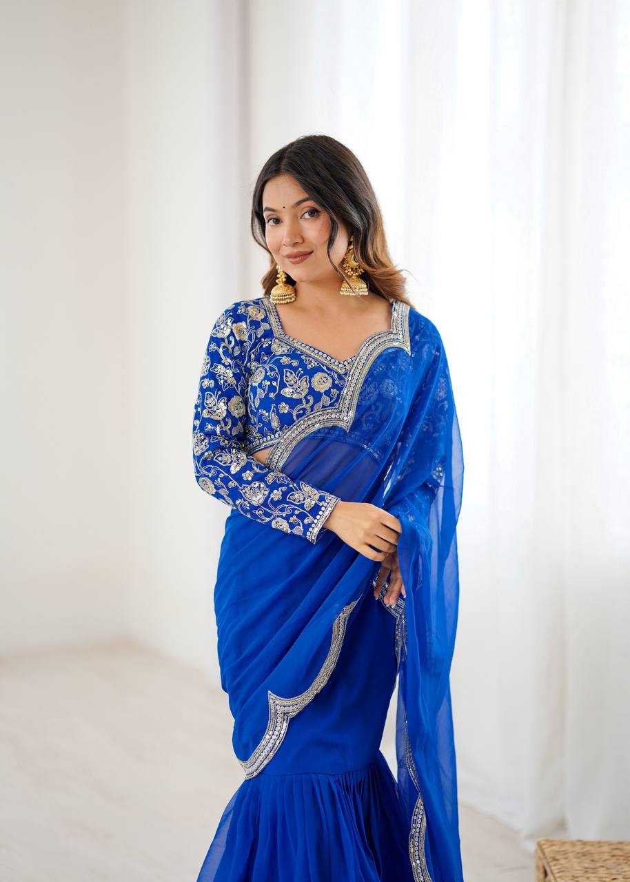 YNF Wholesale Faux Georgette Party Wear Sarees RIN133 58 | Surat Manufacturer