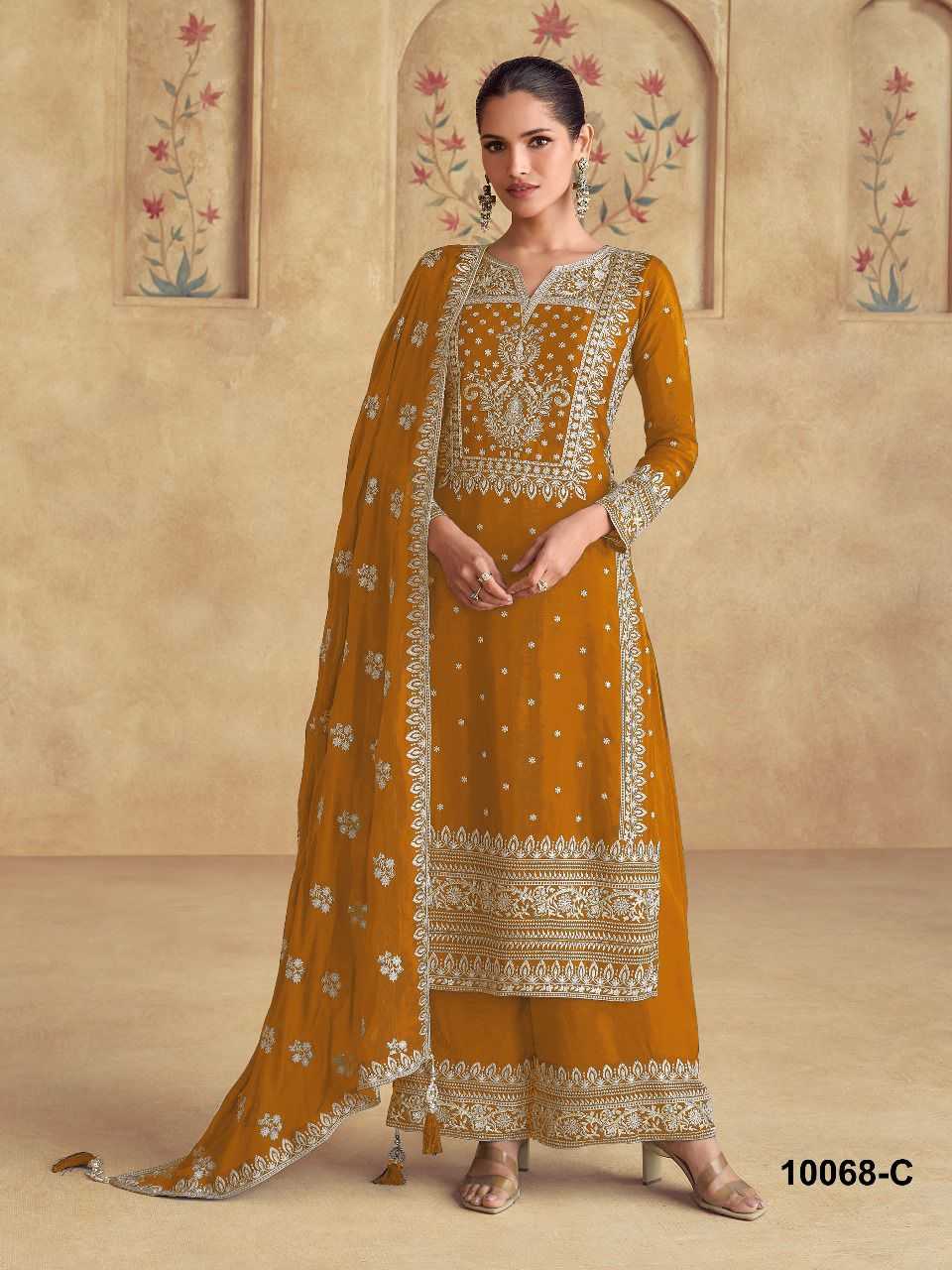 YNF Wholesale Faux Georgette Party wear suits RIN236 AASHIRWAD 10068 | Surat Manufacturer