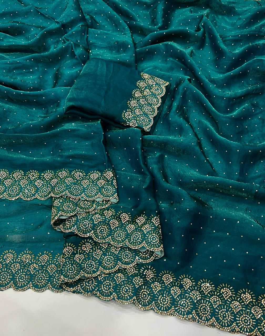 YNF Wholesale FENDY Embroidered Sarees KESH547 SARAN | Surat Manufacturer