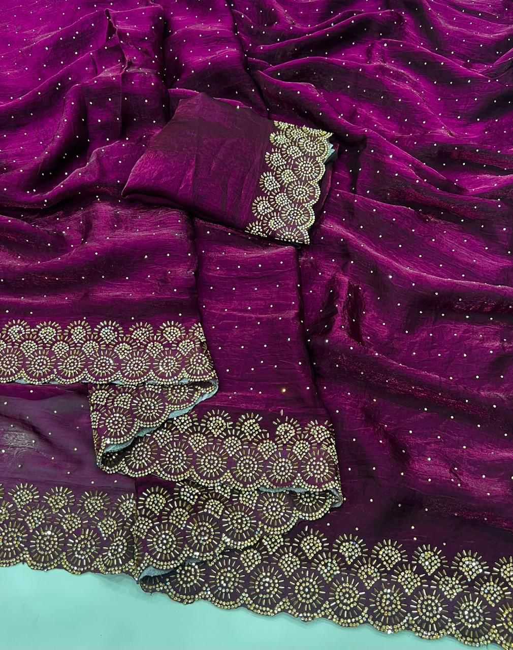 YNF Wholesale FENDY Embroidered Sarees KESH547 SARAN | Surat Manufacturer
