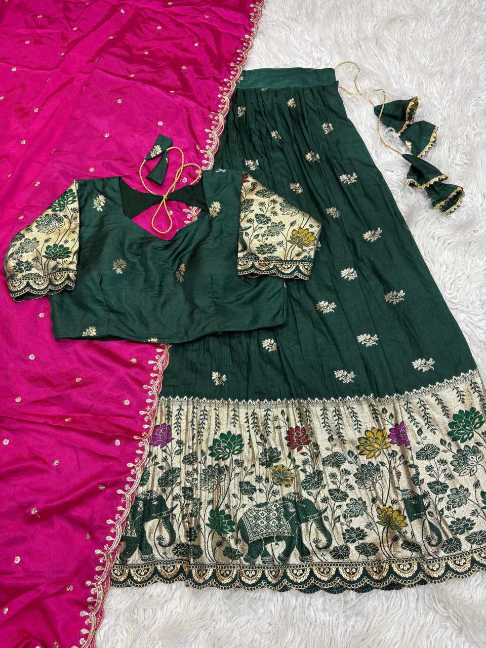 YNF Wholesale Jacquard Fancy Lehenga RIN195 Elephant stitched | Surat Manufacturer