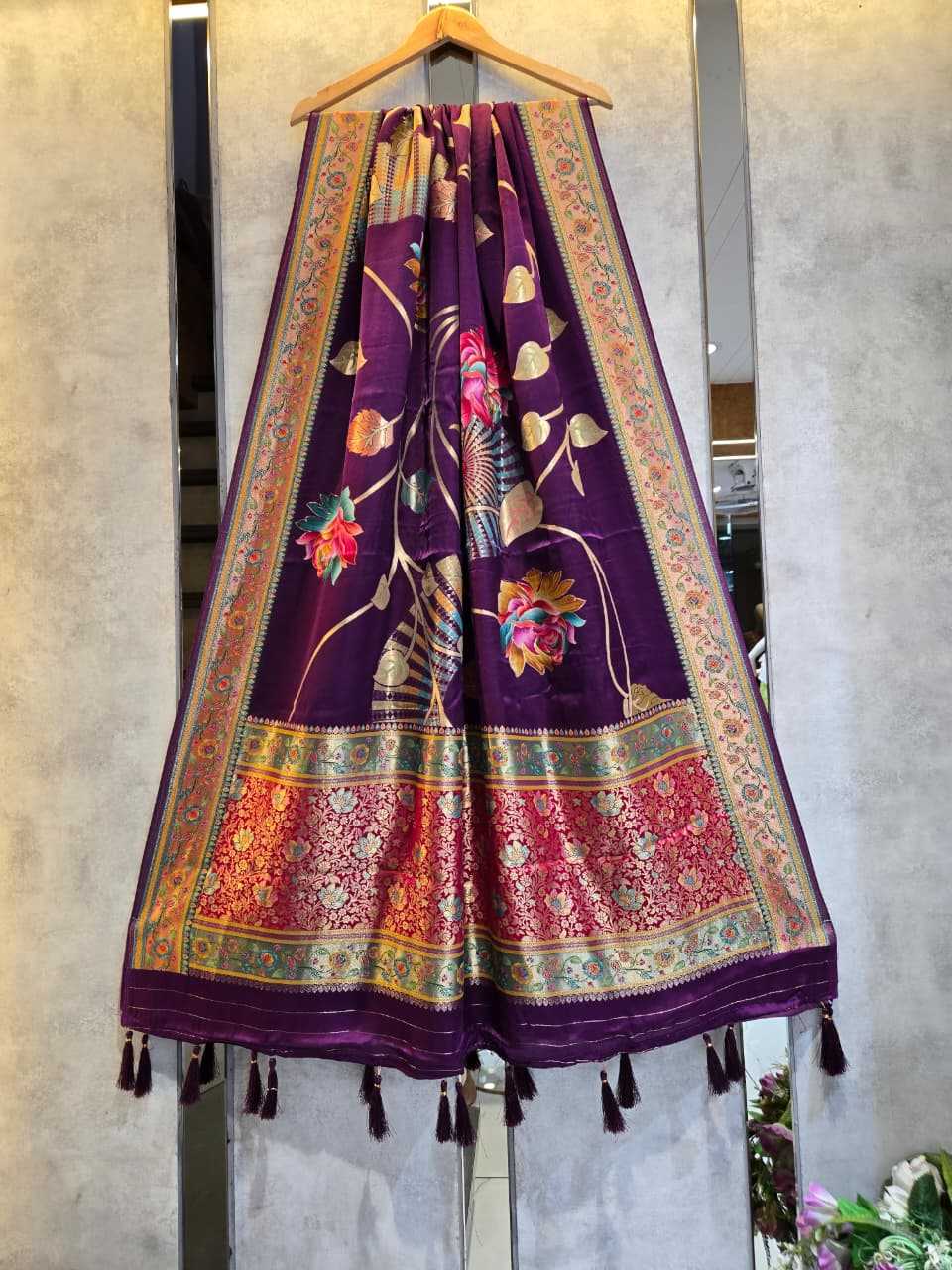 YNF Wholesale Pure Silk Gajji Modal Dupattas KESH580 PUMKIN | Surat Manufacturer