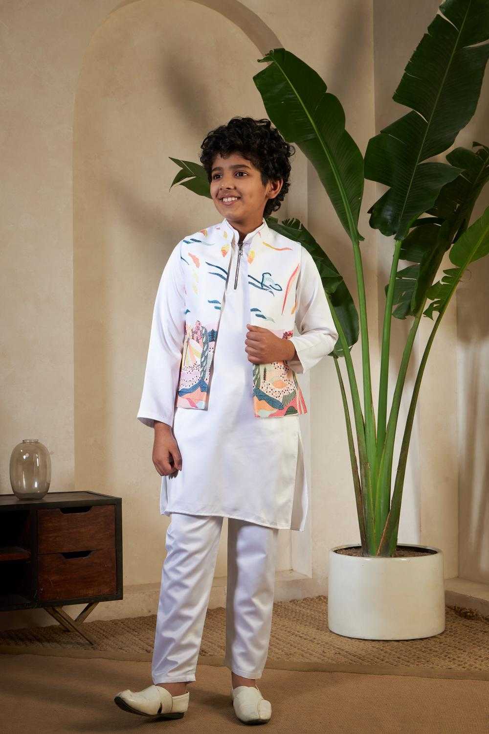 YNF Wholesale Satin Boys Kurta Pyjama RIN202 91071 ETHNIC CARNIVAL | Surat Manufacturer