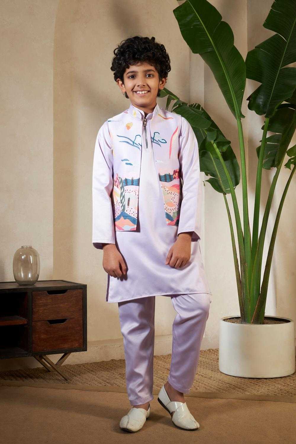 YNF Wholesale Satin Boys Kurta Pyjama RIN202 91071 ETHNIC CARNIVAL | Surat Manufacturer