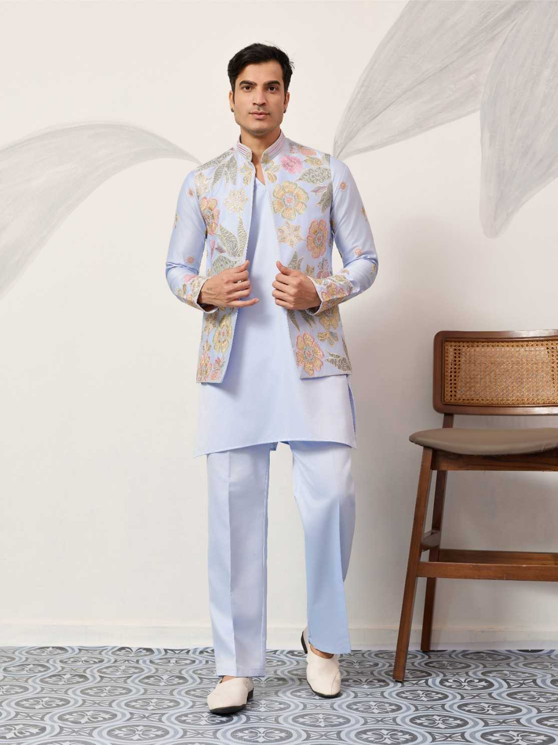 YNF Wholesale Satin Silk Mens Kurta Pyjama RIN202 SHUBHKALA VIRAASAT 21041 | Surat Manufacturer