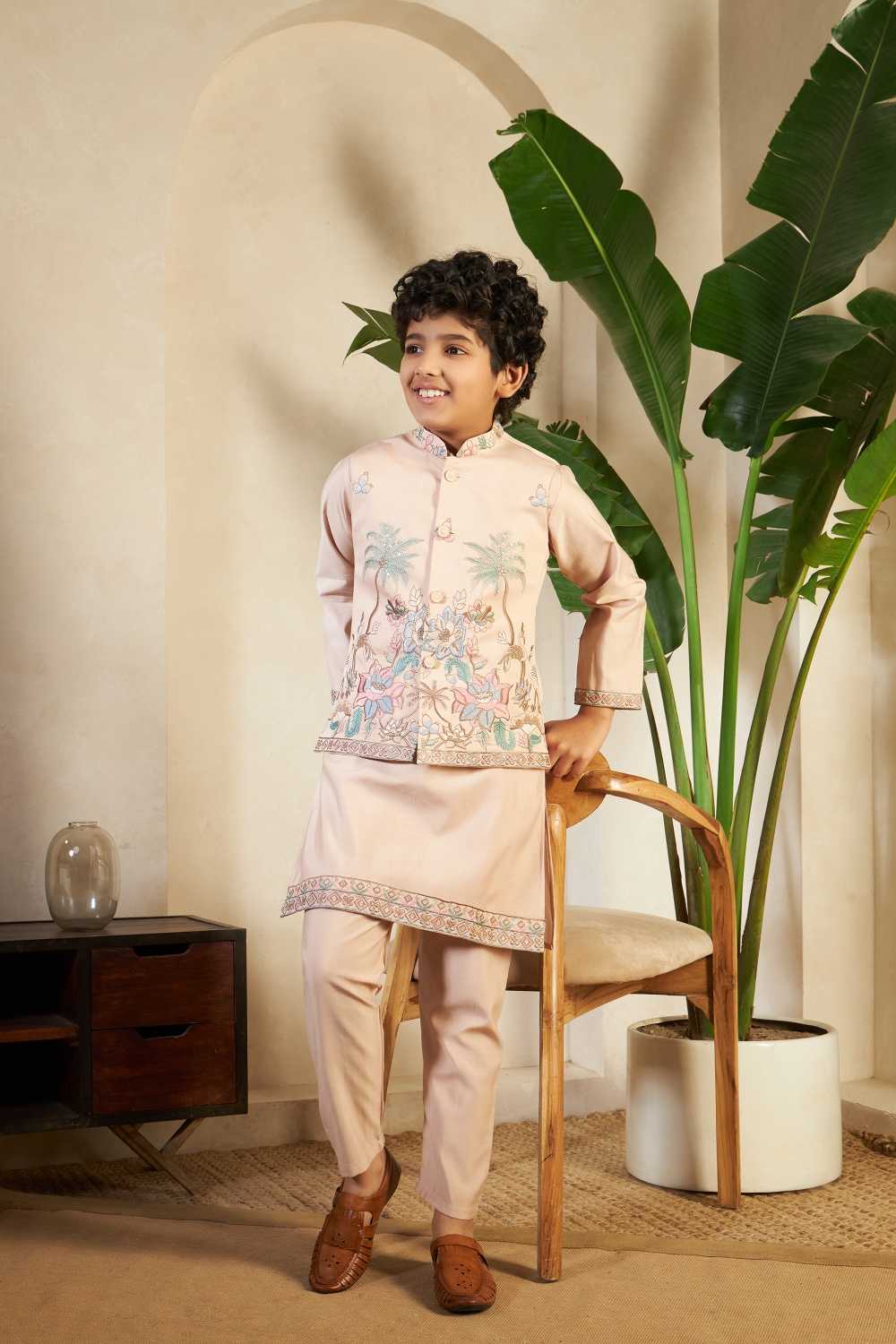YNF Wholesale Silk Boys Kurta Pyjama RIN202 91051 LITTLE VIRAASAT | Surat Manufacturer