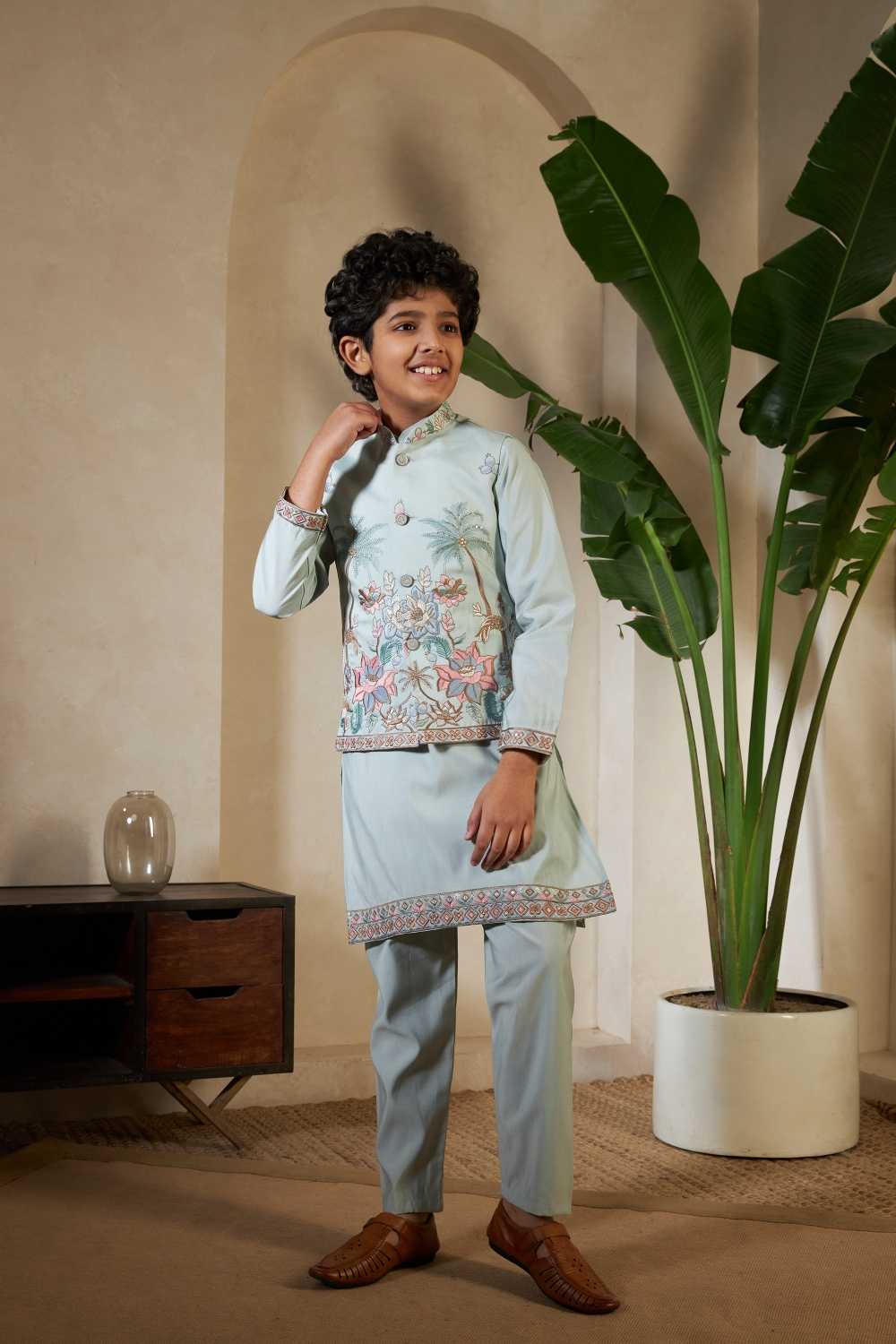 YNF Wholesale Silk Boys Kurta Pyjama RIN202 91051 LITTLE VIRAASAT | Surat Manufacturer