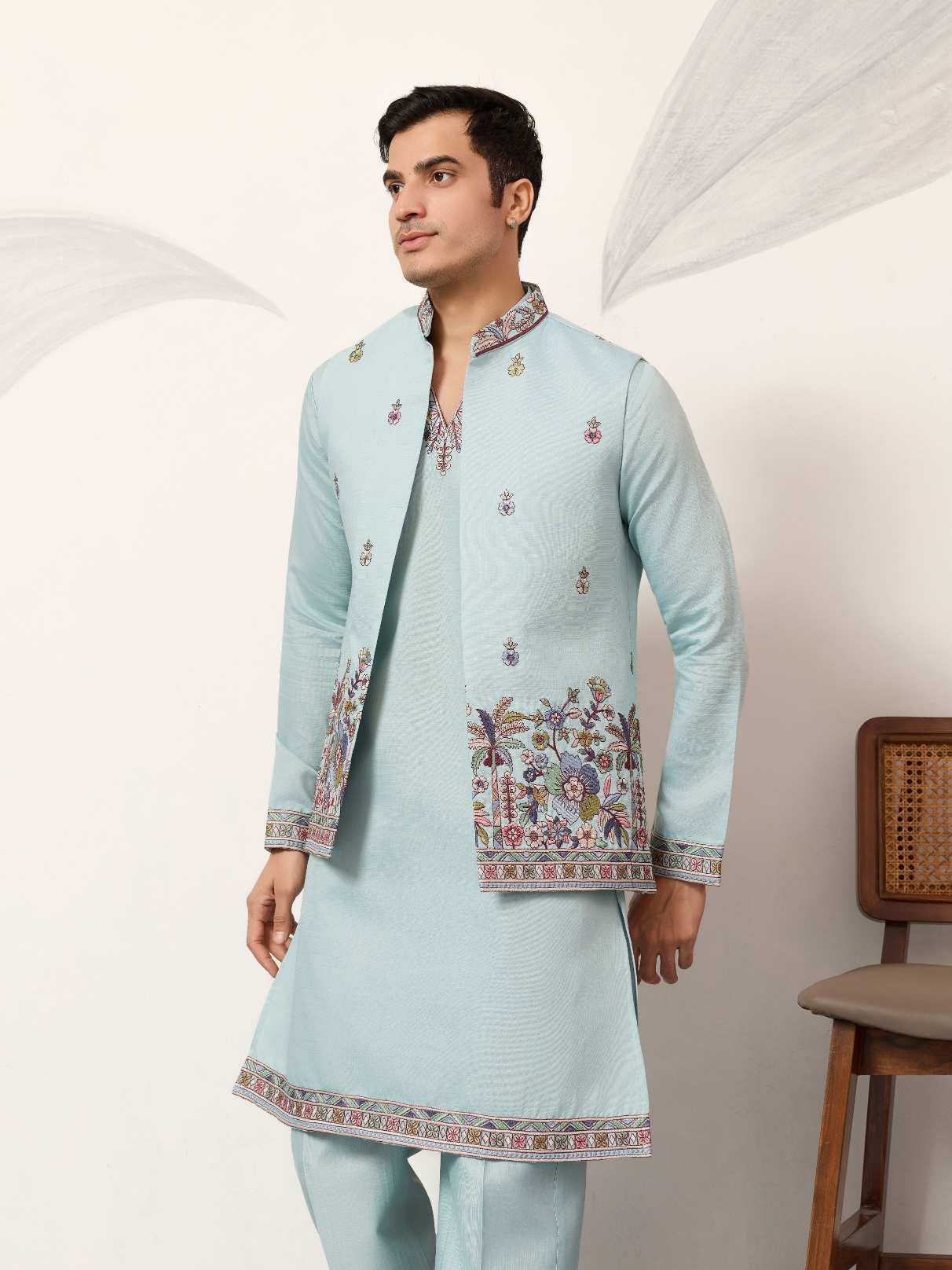 YNF Wholesale Silk Viscose Mens Kurtas RIN202 SHUBHKALA COUTURE 61651 | Surat Manufacturer