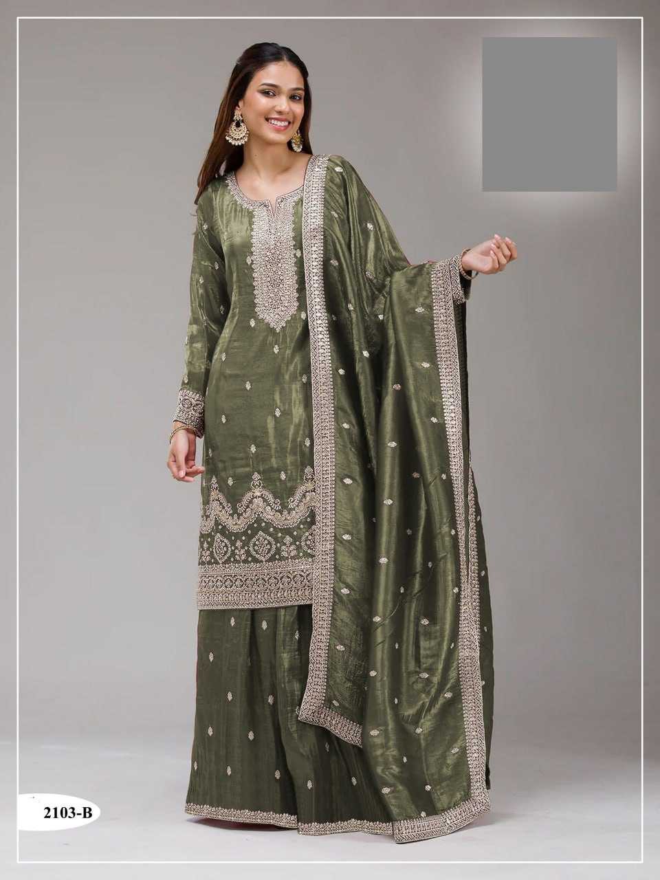 YNF Wholesale Soft Gold Crush Embroidery Suits KESH704 OS 2103 | Surat Manufacturer