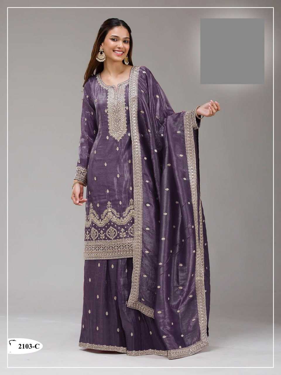 YNF Wholesale Soft Gold Crush Embroidery Suits KESH704 OS 2103 | Surat Manufacturer