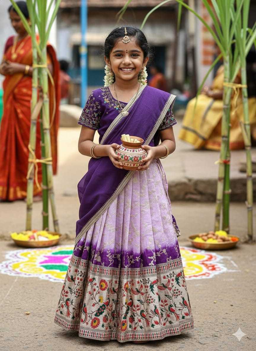 YNF Wholesale Vichitra Silk Kids Traditional Outfits KESH505 Madhuri | Surat Manufacturer