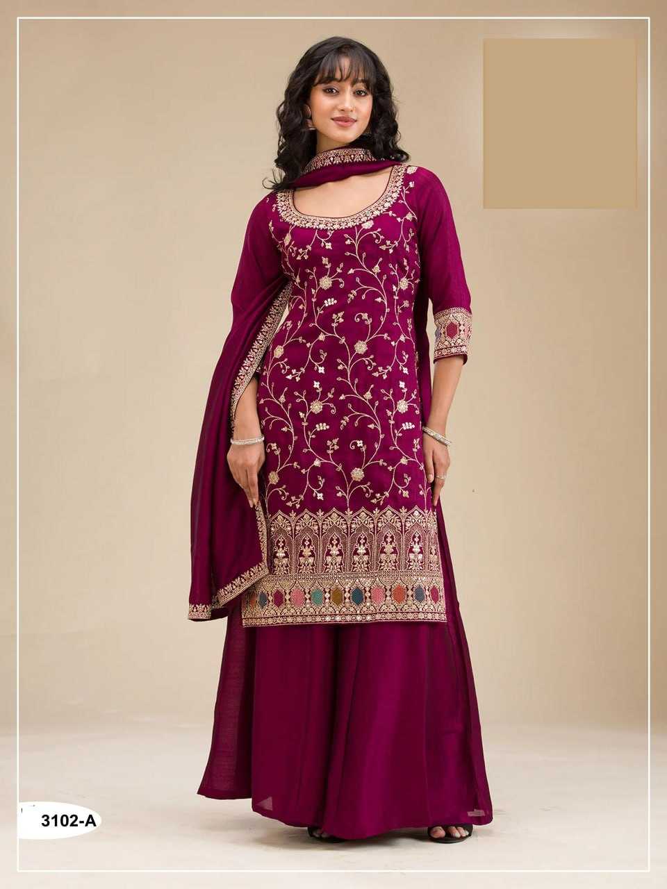 YNF Wholesale Vichitra Silk Embroidery Suits KESH704 OS 3102 | Surat Manufacturer
