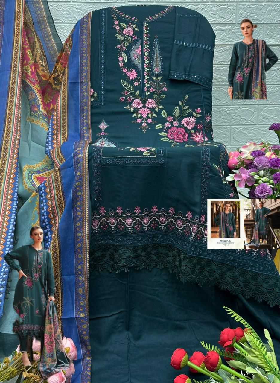 YNF Wholesale Chiffon Designer Suits KESH677 MARIA B VOL-14 4081 | Surat Manufacturer