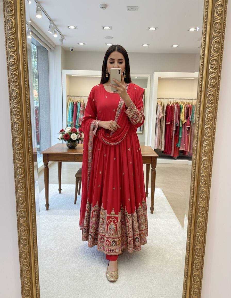YNF Wholesale Chinon Silk Embroidered Gown KESH506 1191 | Surat Manufacturer