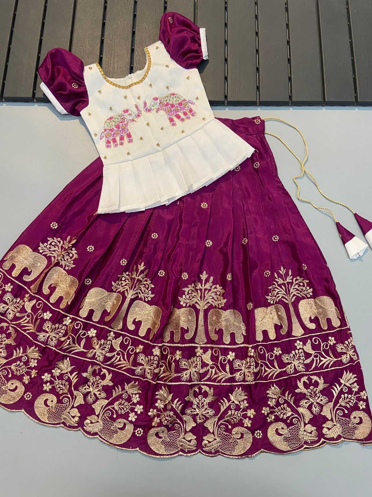 YNF Wholesale Chinon Silk Kids Lehenga RIN235 110 | Surat Manufacturer