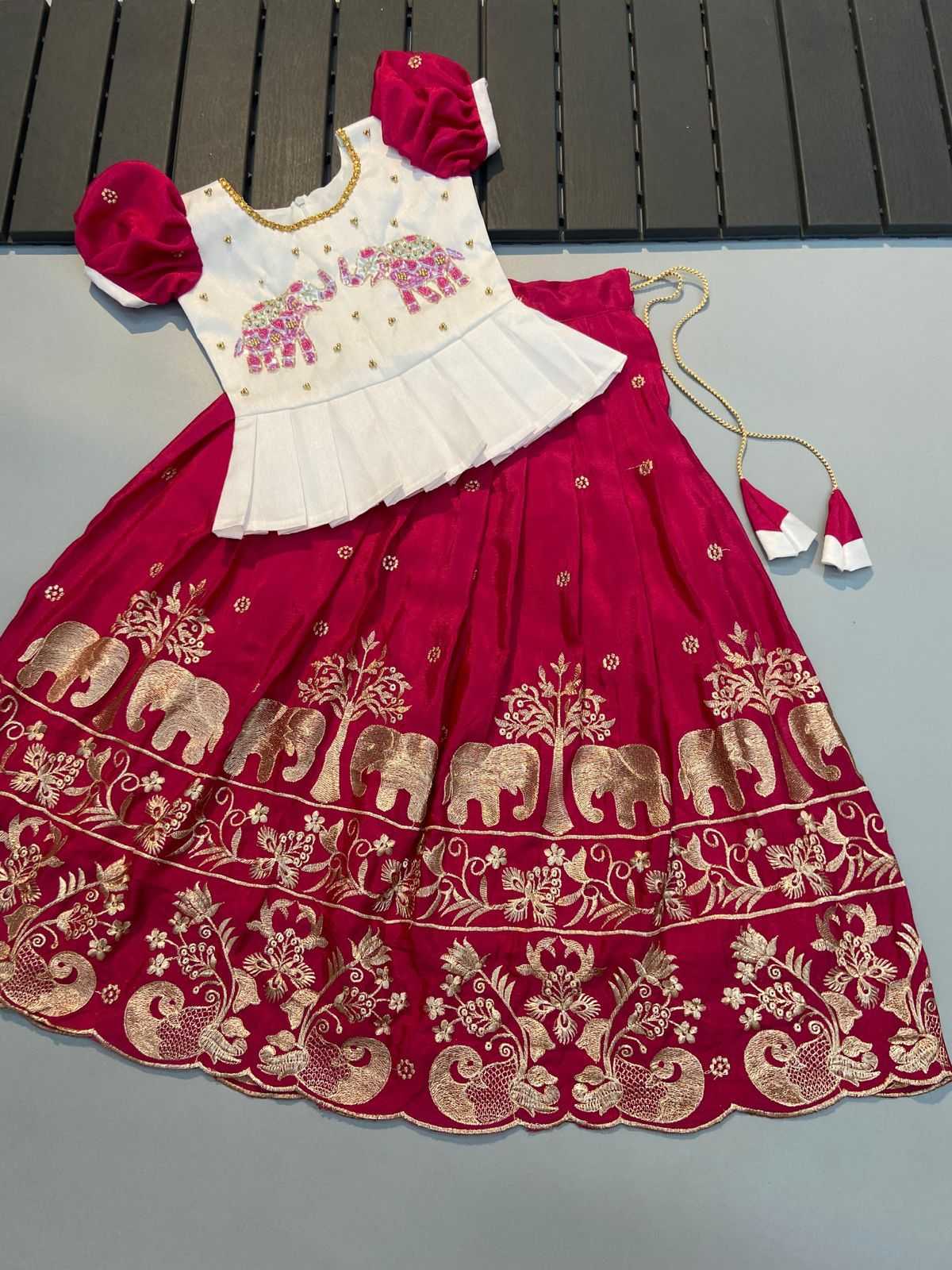 YNF Wholesale Chinon Silk Kids Lehenga RIN235 110 | Surat Manufacturer