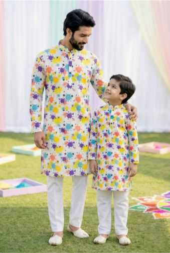 YNF Wholesale Cotton Boys Kurta Pyjama RIN223 Father-Son Combo Kurta Pyjama | Surat Manufacturer