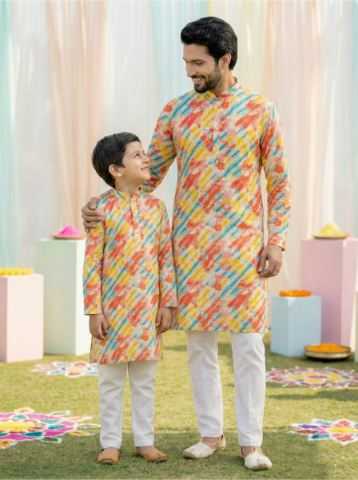 YNF Wholesale Cotton Boys Kurta Pyjama RIN223 Father-Son Combo Kurta Pyjama | Surat Manufacturer