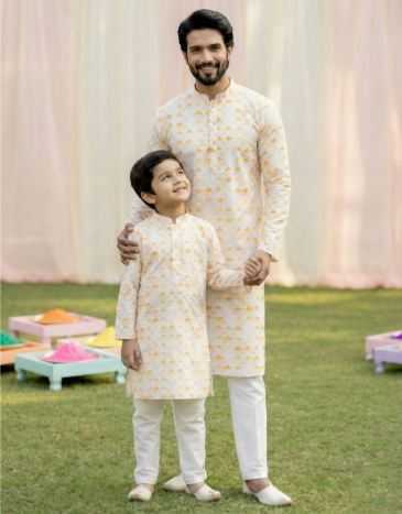 YNF Wholesale Cotton Boys Kurta Pyjama RIN223 Father-Son Combo Kurta Pyjama | Surat Manufacturer