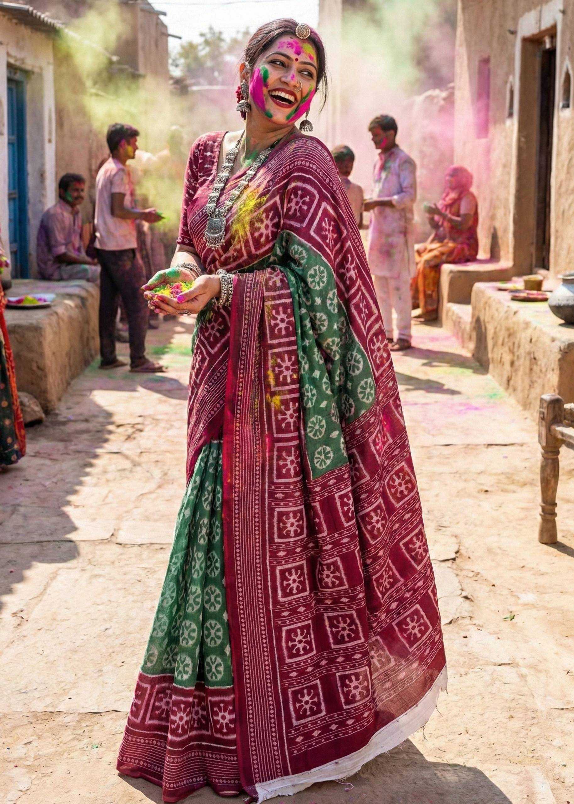 YNF Wholesale Cotton Printed Sarees RIN229 Colour | Surat Manufacturer