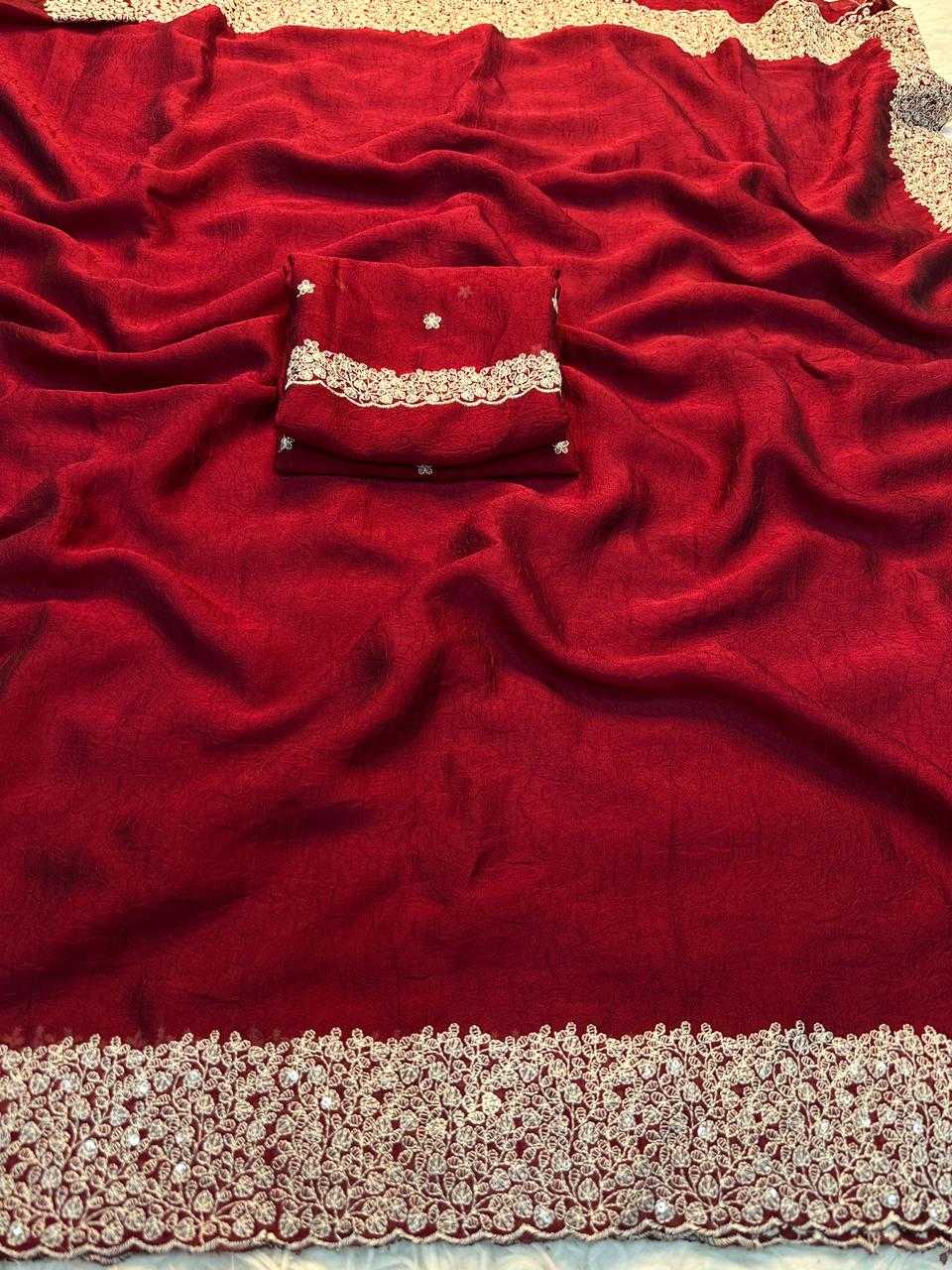YNF Wholesale Crush Silk Embroidered Sarees KESH691 131 | Surat Manufacturer