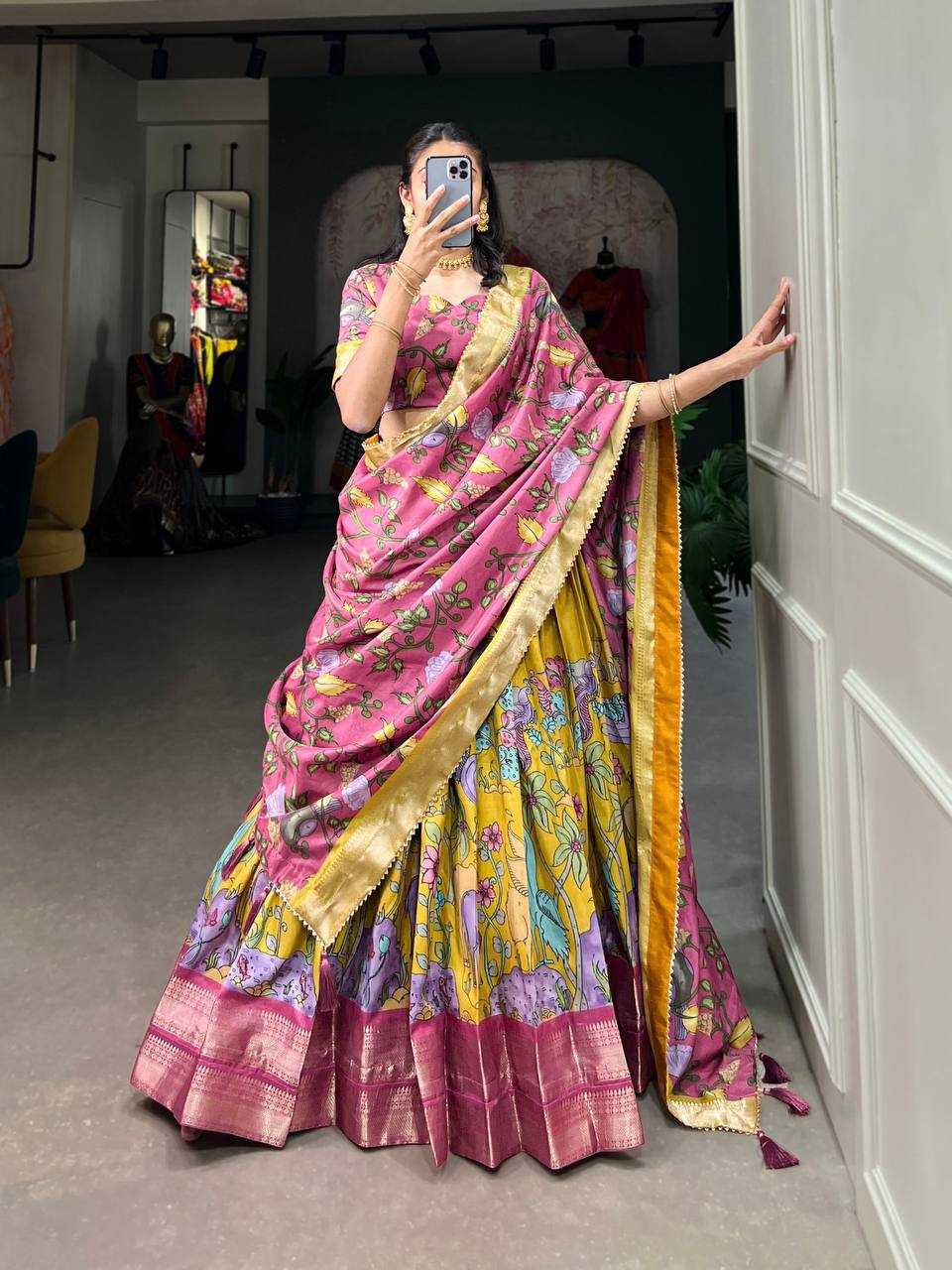 YNF Wholesale Dola Silk Kalamkari Lehenga KESH668 110 | Surat Manufacturer
