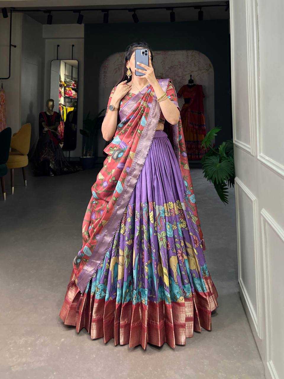 YNF Wholesale Dola Silk Kalamkari Lehenga KESH668 110 | Surat Manufacturer