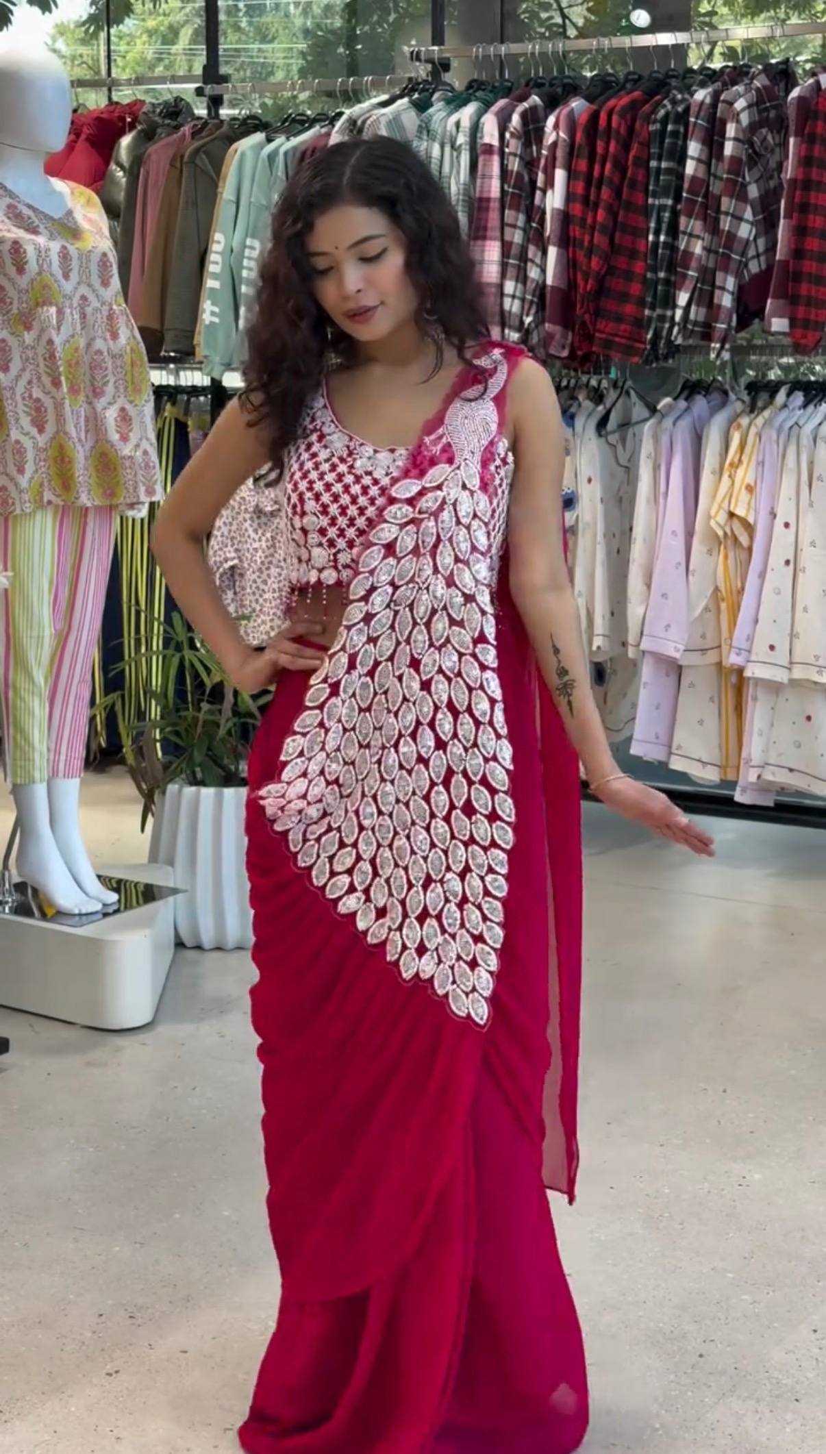 YNF Wholesale Faux Georgette Ready To Wear Sarees RIN215 1165 | Surat Manufacturer