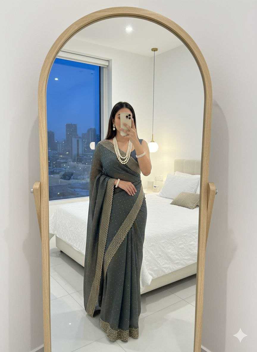 YNF Wholesale FENDY Embroidered Sarees KESH589 Rihana | Surat Manufacturer