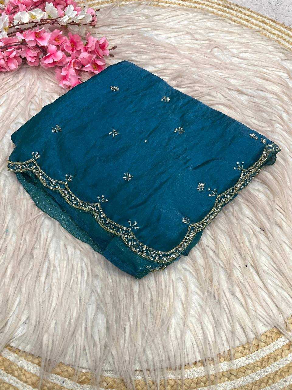 YNF Wholesale FENDY Satin Hand Work Sarees RIN230 732 | Surat Manufacturer