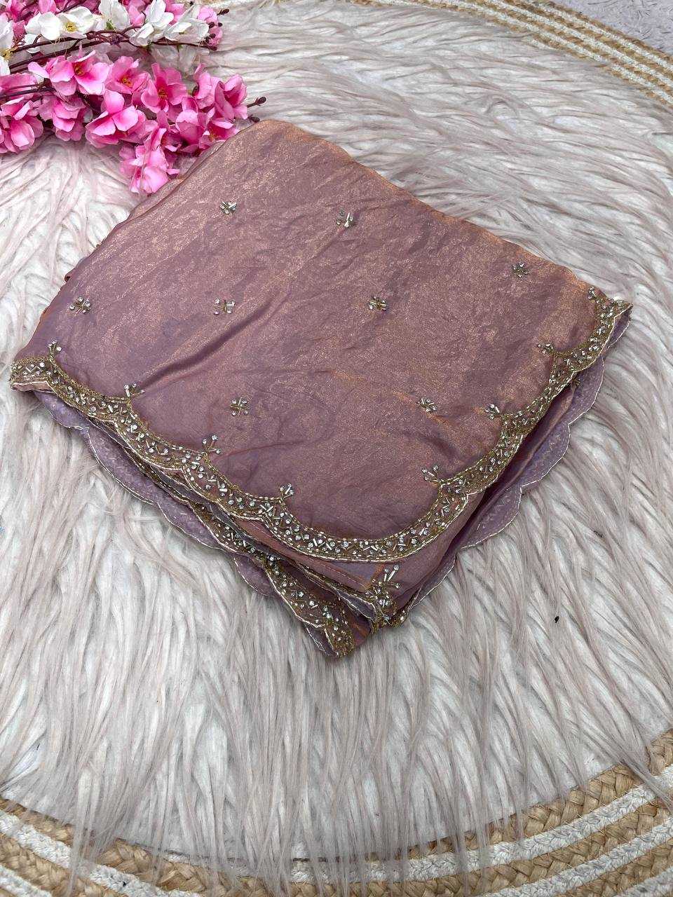 YNF Wholesale FENDY Satin Hand Work Sarees RIN230 732 | Surat Manufacturer