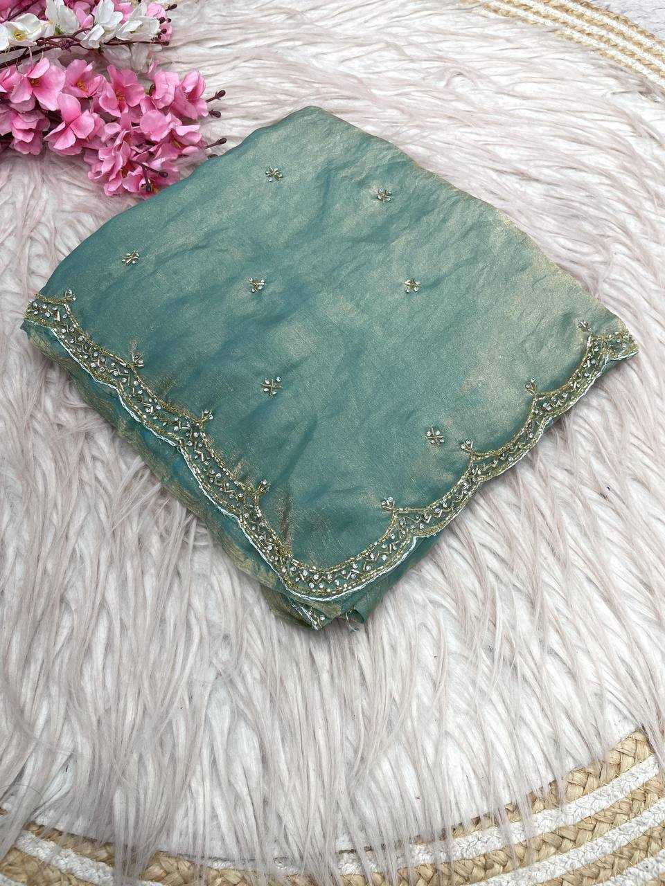 YNF Wholesale FENDY Satin Hand Work Sarees RIN230 732 | Surat Manufacturer