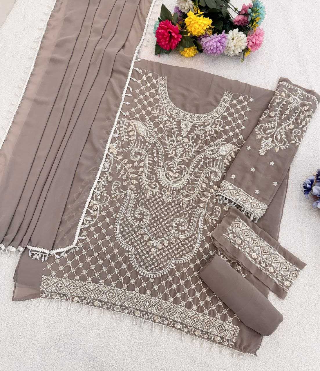 YNF Wholesale Georgette Party wear suits KESH704 BEADS | Surat Manufacturer