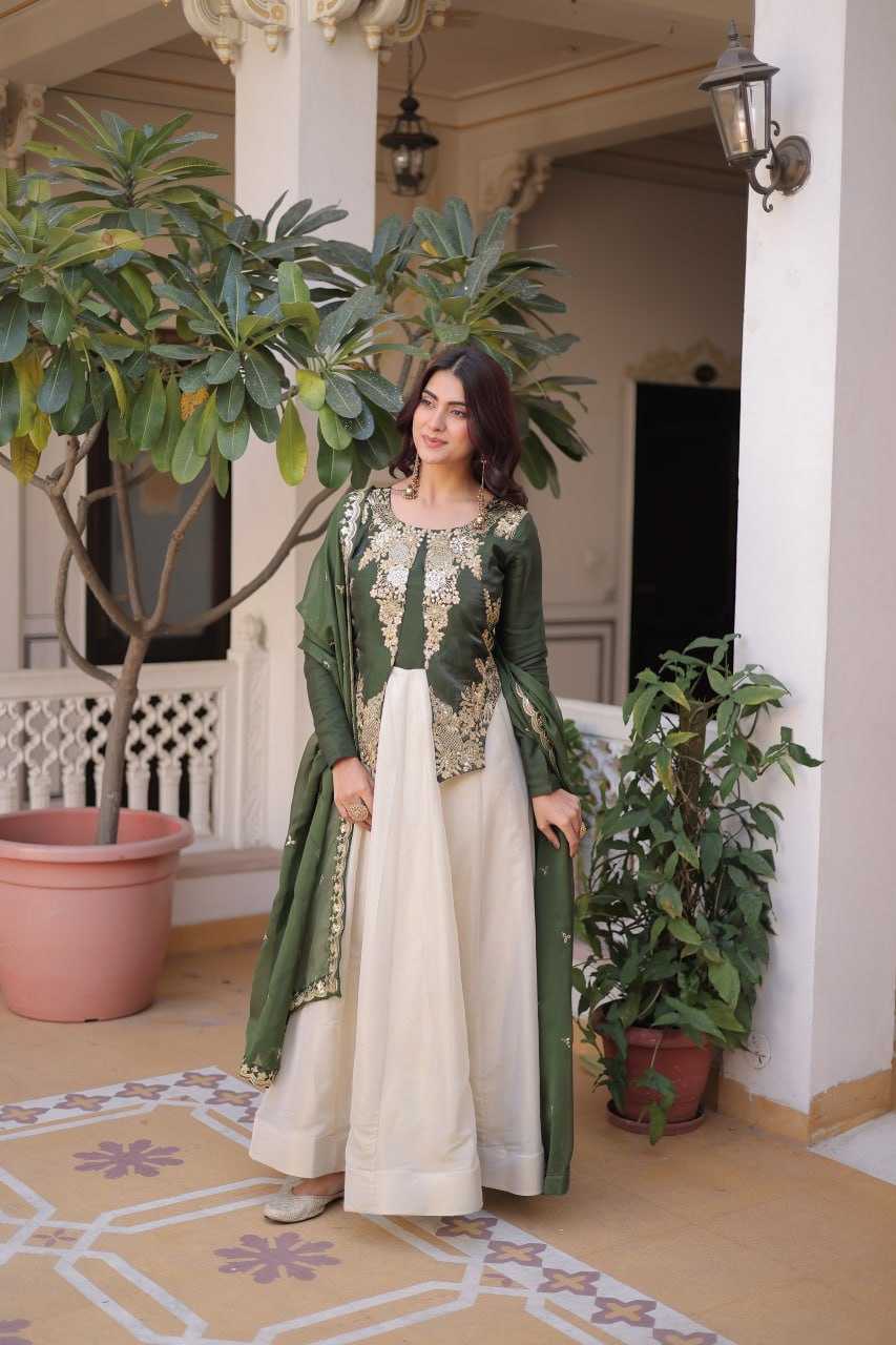YNF Wholesale Heavy Roman Silk Embroidery Gowns KESH489 KA-1231 | Surat Manufacturer