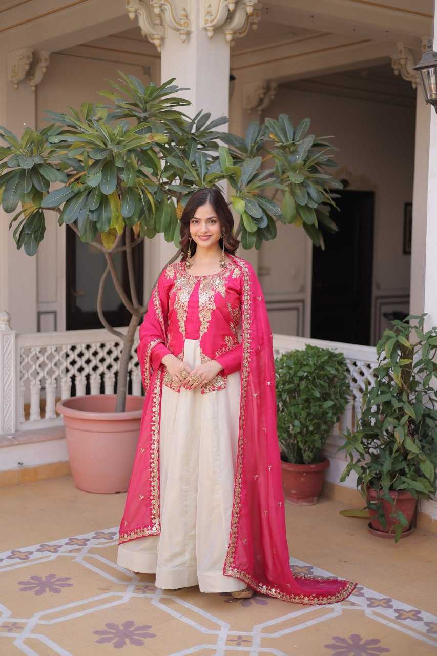 YNF Wholesale Heavy Roman Silk Embroidery Gowns KESH489 KA-1231 | Surat Manufacturer