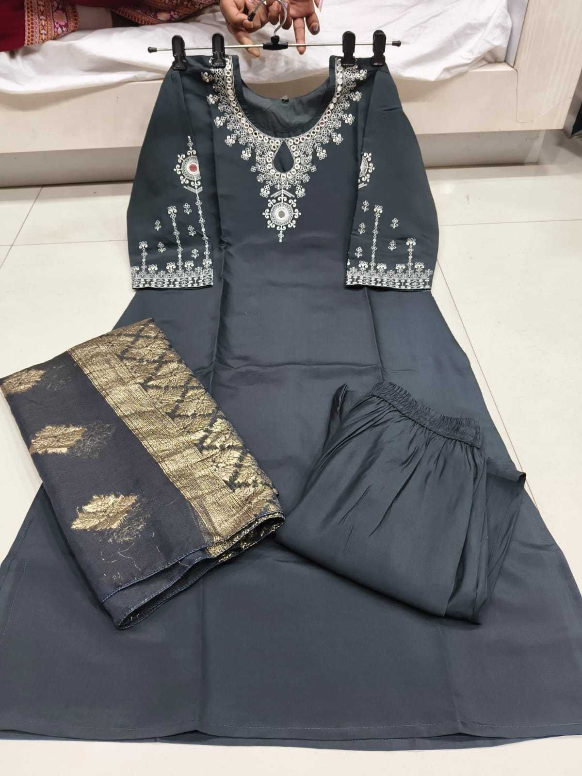 YNF Wholesale Heavy Roman Silk Embroidery Suits KESH728 Roman silk | Surat Manufacturer
