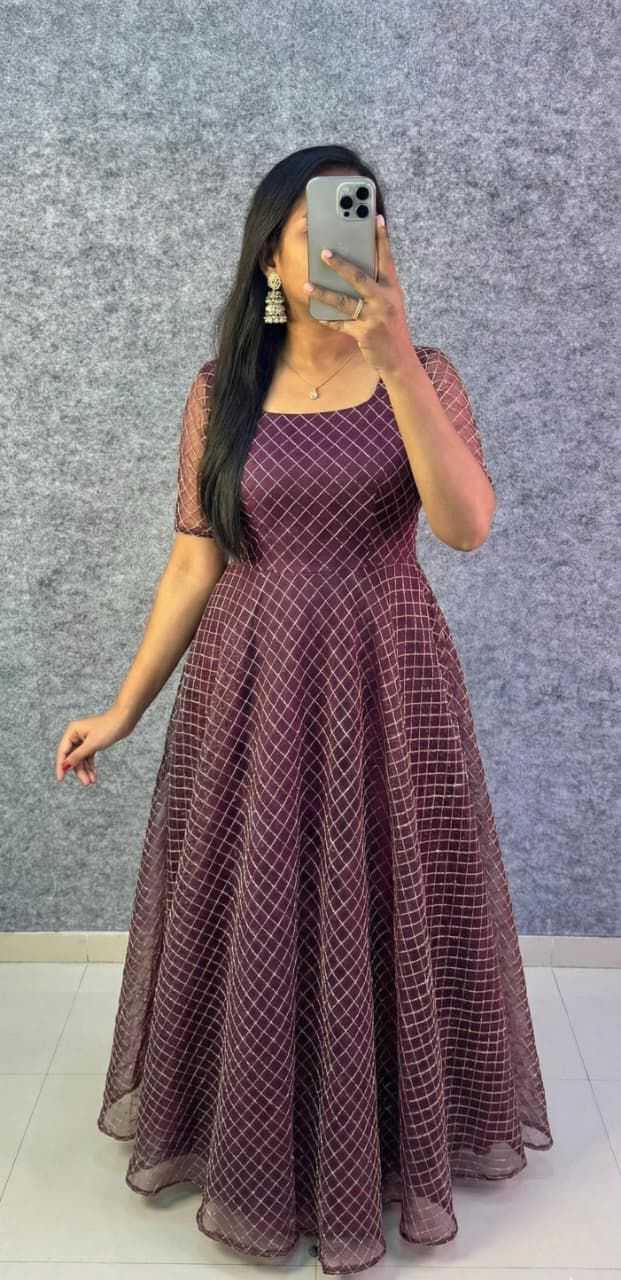 YNF Wholesale Net Embroidery Gowns KESH599 110 | Surat Manufacturer