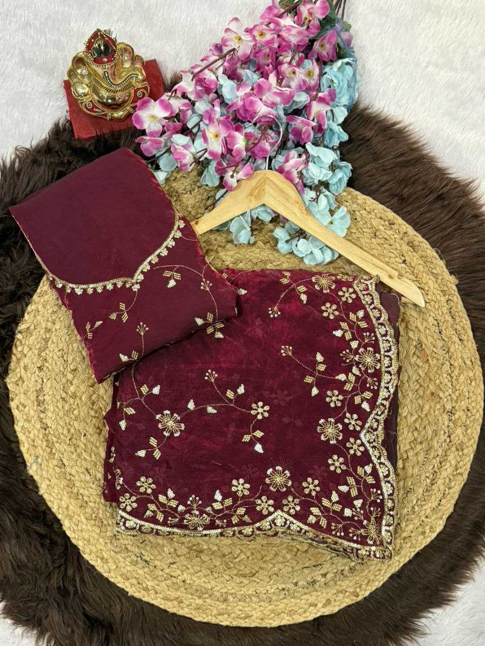 YNF Wholesale Satin Embroidered Sarees KESH588 SHREE | Surat Manufacturer