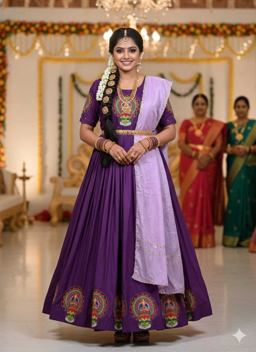 YNF Wholesale Silk Printed Gowns KESH505 Kathakali-2 | Surat Manufacturer