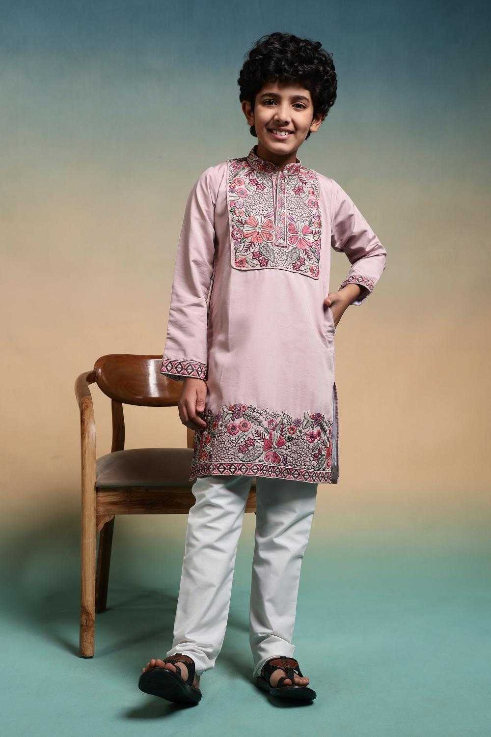 YNF Wholesale Silk Boys Kurta Pyjama RIN202 91101 SHAAHI JUNIOR | Surat Manufacturer